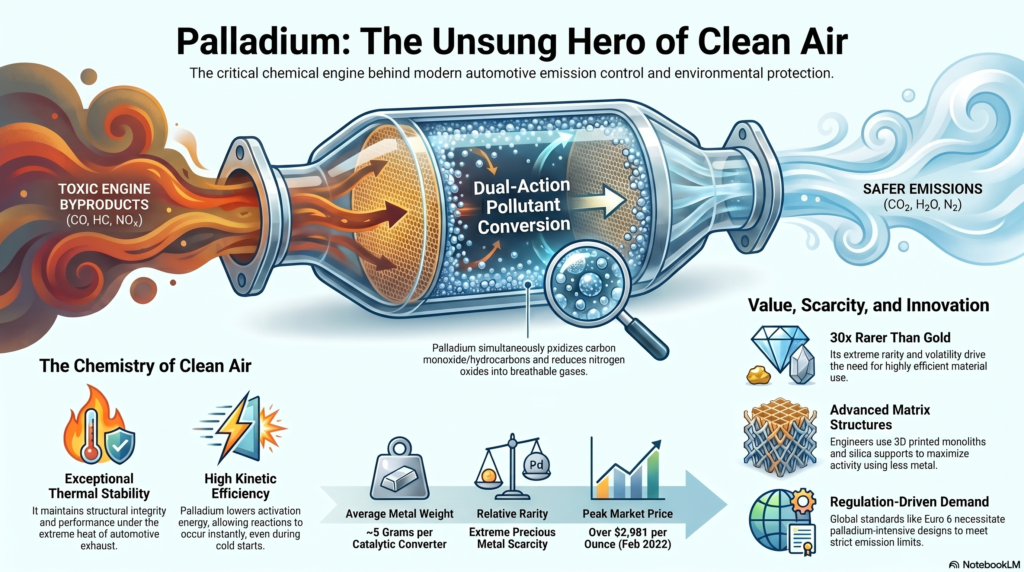 Palladium in catalytic converters