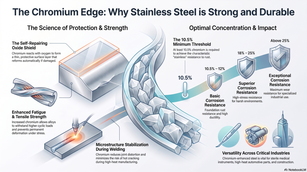 chromium in stainless steel composition