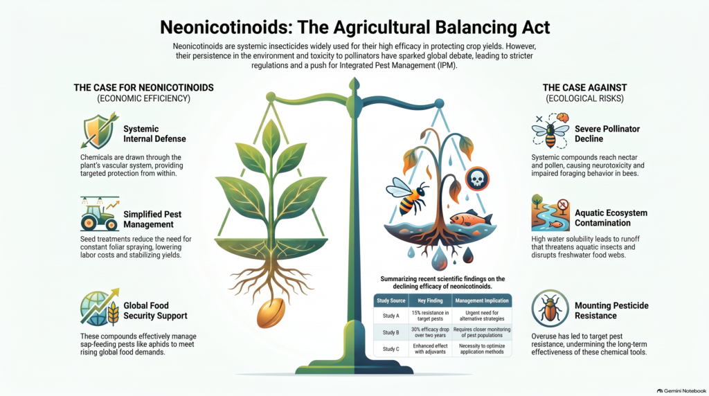 neonicotinoid active compounds agriculture impact